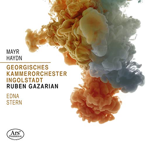 A music album cover featuring orange, white, and grey smoke-like clouds on a white background.