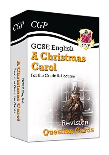 Revision cards for GCSE English “A Christmas Carol” with illustration.