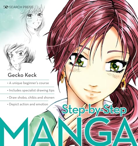 Book cover: “Step-by-Step Manga” featuring illustrated anime-style characters.
