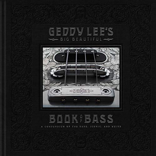 Black book cover featuring bass guitars and the title “Geddy Lee’s Book of Bass.”
