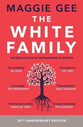 Book cover for "The White Family" with a red tree illustration.