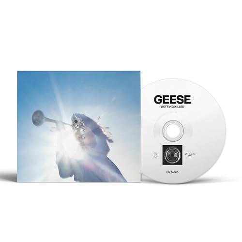 “Geese - Getting Killed” CD case and disc with abstract imagery.