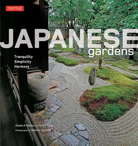 Book cover featuring a Japanese zen garden with raked gravel and moss.