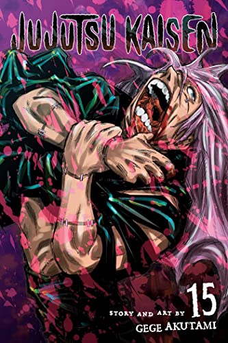 Jujutsu Kaisen volume 15 cover: a distressed character with pink hair.