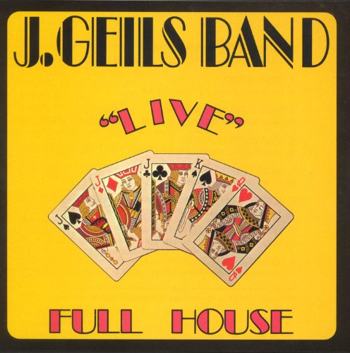 Yellow album cover with playing cards and J Geils Band Live Full House text.