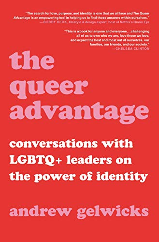 Red book cover with white text: "The Queer Advantage" and author name.