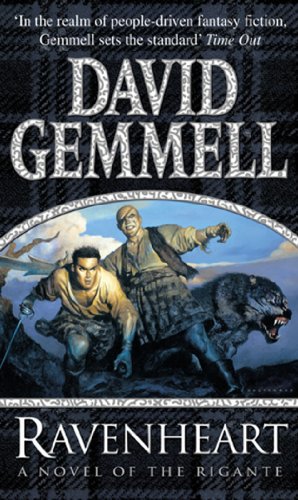 Book cover: “Ravenheart” by David Gemmell, featuring figures and a wolf.