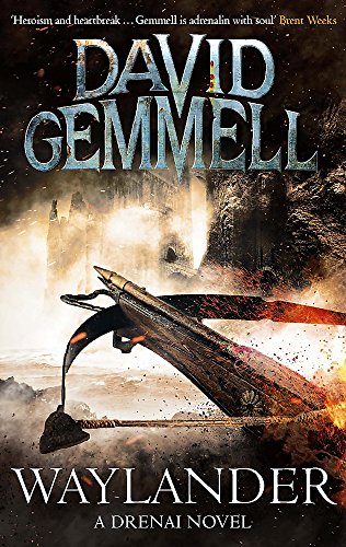 Book cover for "Waylander (Drenai)" featuring a broken arrow and castle.