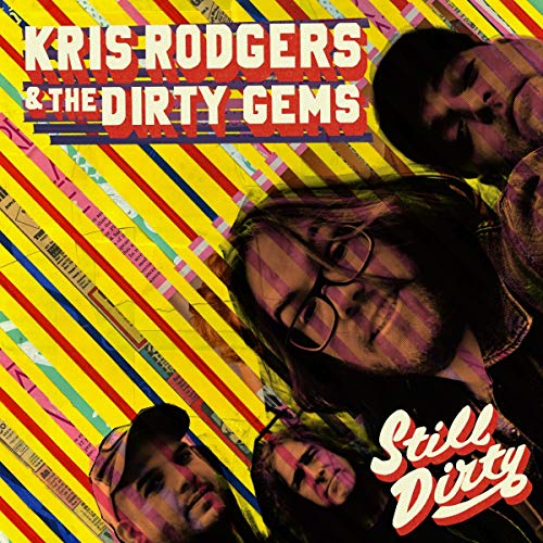 Album cover featuring band members over a yellow background with diagonal stripes.