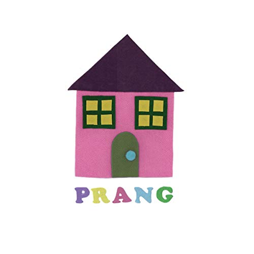 A pink house with a black roof and green door, with "PRANG" written below.