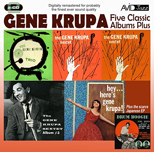 CD cover for Gene Krupa’s “Five Classic Albums Plus” compilation.