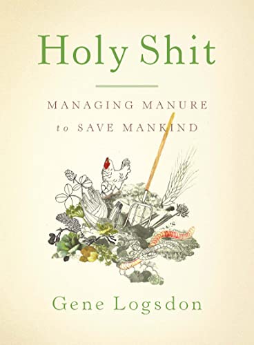 Book cover with title "Holy Shit" and illustration of farm elements.