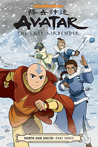 Avatar: The Last Airbender graphic novel cover featuring Aang and Katara in a snowy landscape.