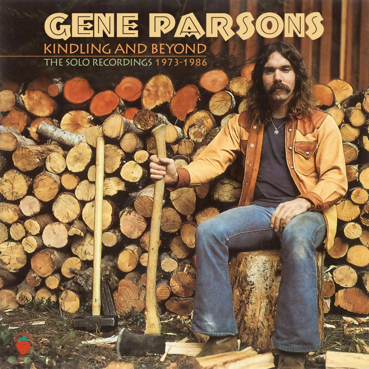 Gene Parsons album cover: man with woodpile, rustic aesthetic.
