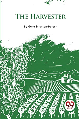 Book cover: "The Harvester" with green foliage and a farm landscape.