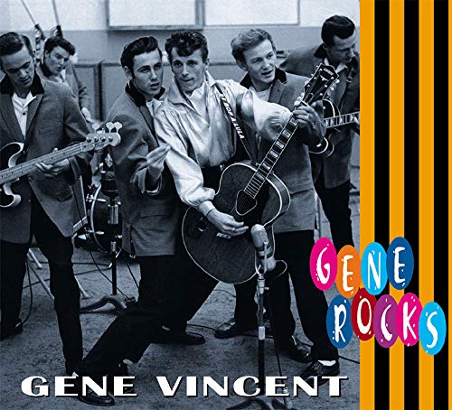 CD cover of Gene Vincent and band performing with guitars and microphones.