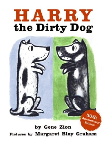 Book cover of "Harry the Dirty Dog" featuring two sketched dogs.