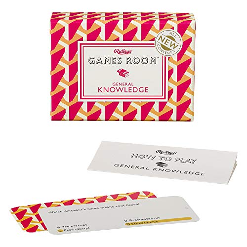 Pink patterned "General Knowledge" game box with cards and instructions.