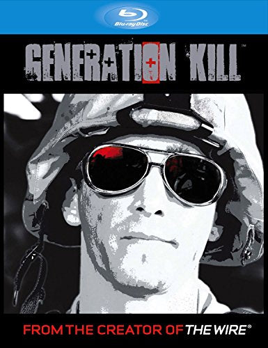 Blu-ray cover art featuring a soldier in a helmet and sunglasses, titled Generation Kill.