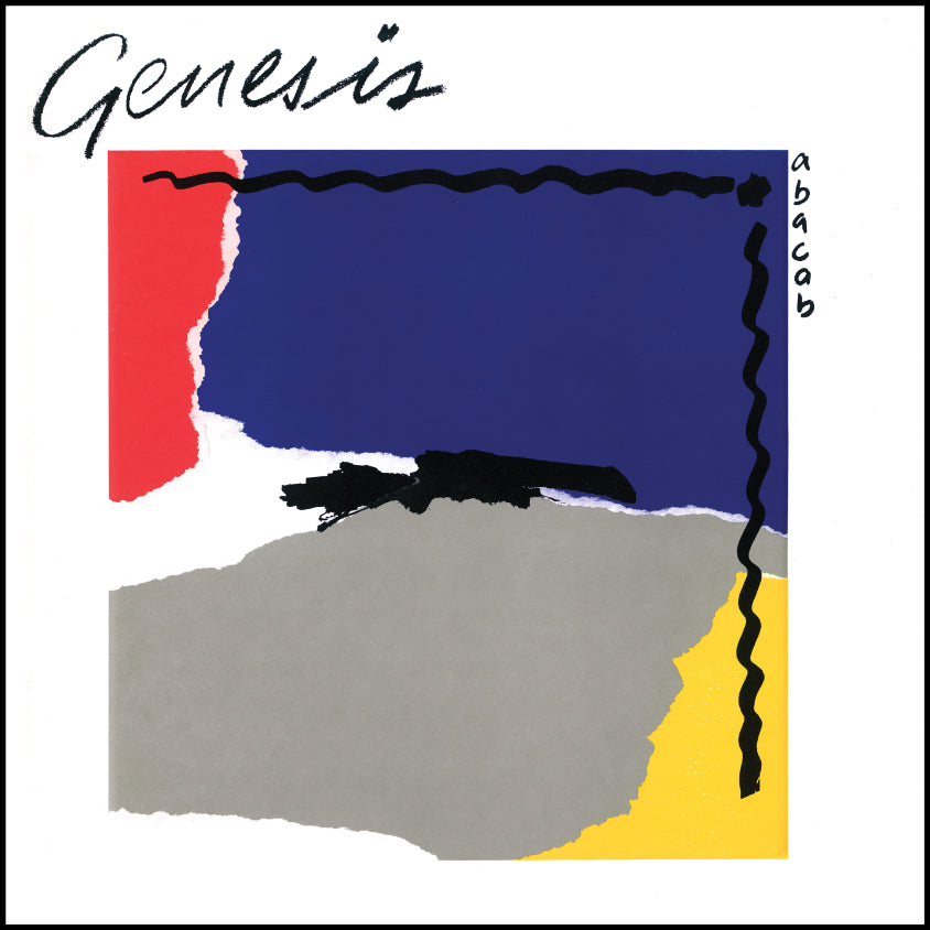 Genesis “Abacab” album cover with abstract shapes and text.