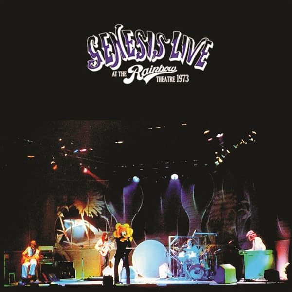 Genesis live concert album cover, stage with band performing in spotlights.