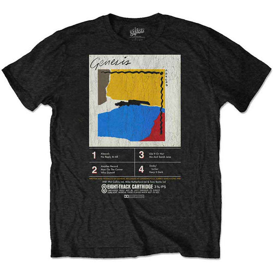 Black unisex t-shirt with "Genesis" and "ABACAB 8-Track" graphic, size XX-Large.