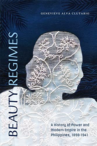 Book cover: "Beauty Regimes" with a portrait of a woman in lace.