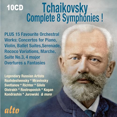 CD cover featuring a portrait of composer Pyotr Ilyich Tchaikovsky.