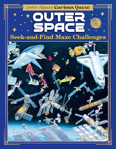 BookLHLBook cover with space shuttles, satellites, and astronauts in a crowded cosmic scene.
