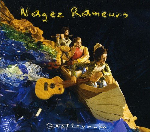 CD cover: musicians in a boat on a swirling blue background.