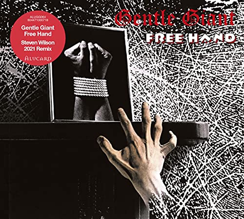 Gentle Giant "Free Hand" CD cover with hands and abstract design.