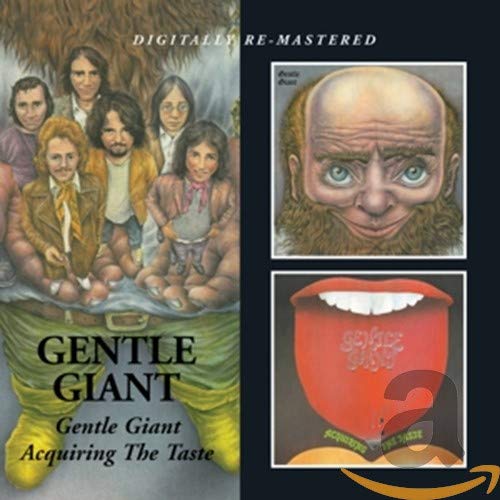 Album cover art featuring a group of people, a bearded man, and a tongue.