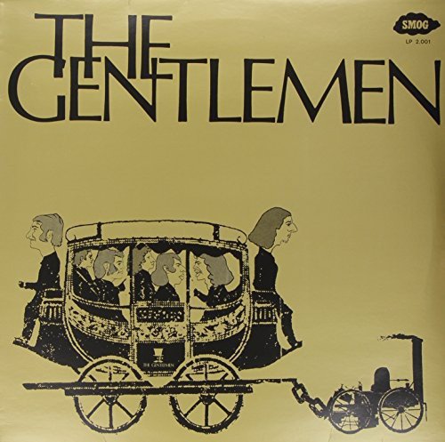 "Vinyl record cover featuring a black illustration of a carriage on a beige background."