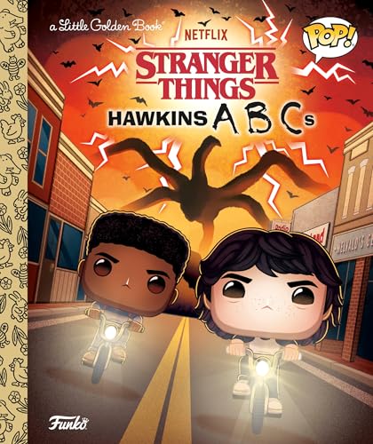 “Stranger Things” ABC book cover with Funko Pop! figures and a Demogorgon.