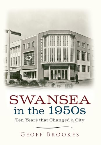 Book cover: black and white photo of a 1950s building in Swansea.