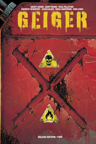 Red Geiger hardcover with skull and crossbones radiation warning symbol.