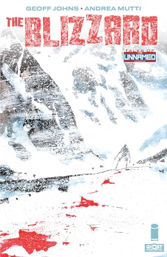 Comic book cover: snowy landscape with red text and a figure.
