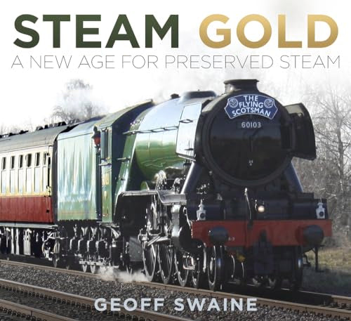 Book cover featuring a green and black steam locomotive, “The Flying Scotsman.”