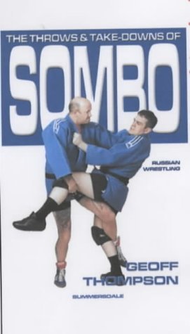 Book cover depicting two wrestlers in blue uniforms practicing Sombo.