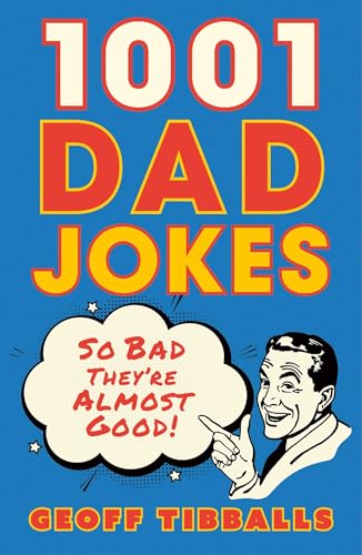 Book cover: "1001 Dad Jokes" with illustrated man pointing and smiling.