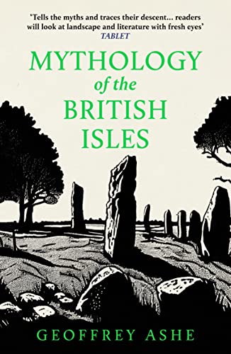 Book cover featuring green text over a black and white illustration of standing stones.