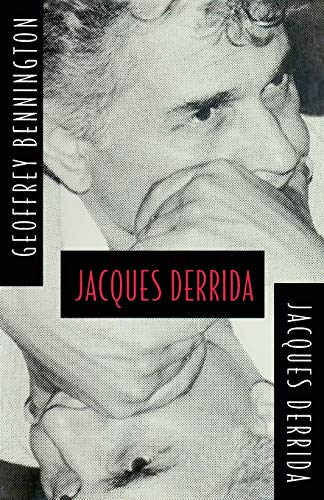 Book cover with black and white portrait of Jacques Derrida.