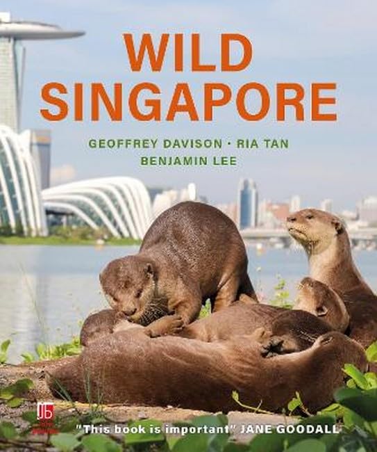 Book cover: "Wild Singapore" featuring otters and city skyline.