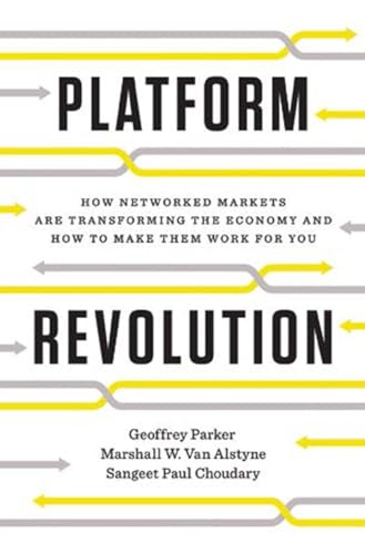 Book cover with bold text "Platform Revolution" and yellow arrow graphics.