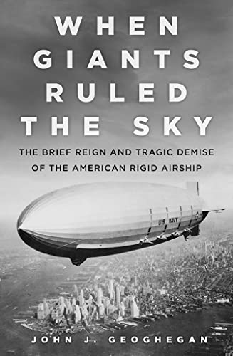 Book cover featuring a silver airship flying over a city skyline.