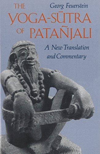 Book cover: “Yoga-sutra of Patanjali” with a stone sculpture image.