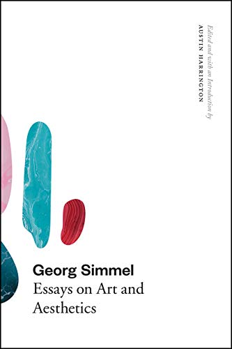 Book cover: "Georg Simmel: Essays on Art and Aesthetics" with abstract shapes.