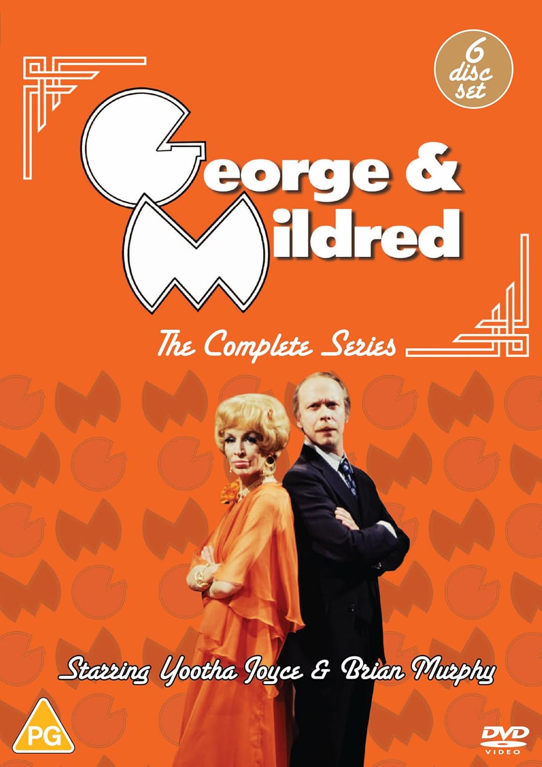 DVD cover for "George & Mildred" featuring Yootha Joyce and Brian Murphy.