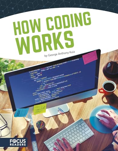 Book cover: "How Coding Works" with a laptop displaying code.
