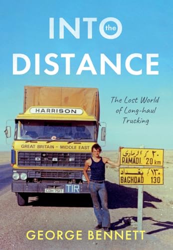 Yellow truck and driver on a desert road, book cover.